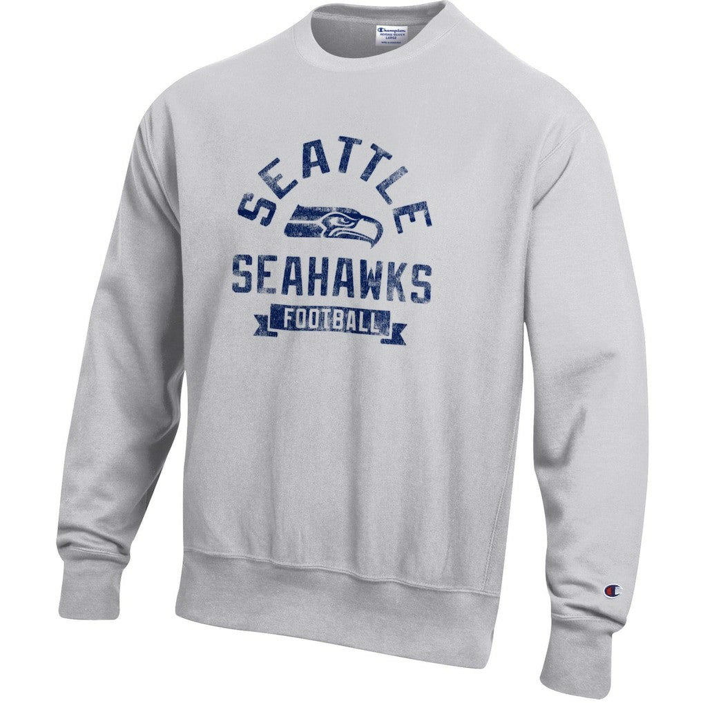 Seattle Seahawks Champion Reverse Weave Fleece Pullover Sweatshirt Heather Gray