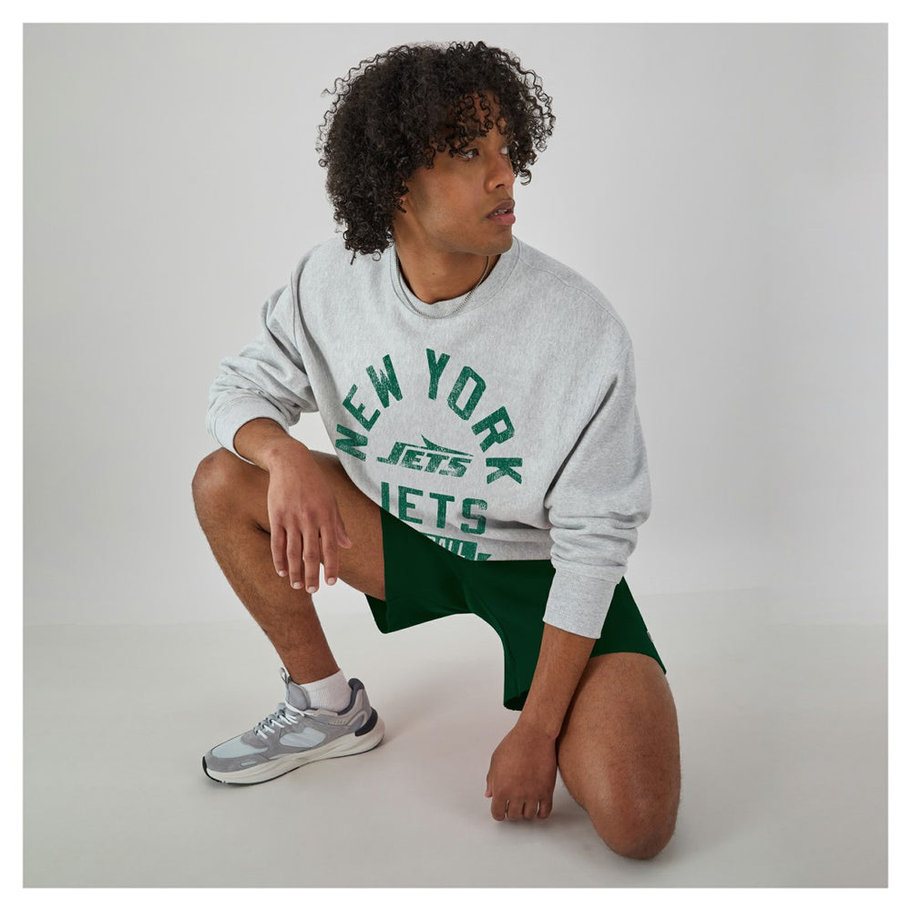 New York Jets Champion Reverse Weave Fleece Pullover Sweatshirt Heather Gray
