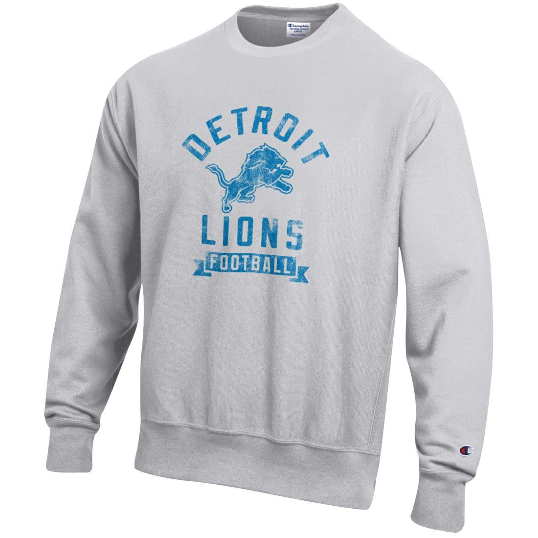 Detroit Lions Champion Reverse Weave Fleece Pullover Sweatshirt Heather Gray
