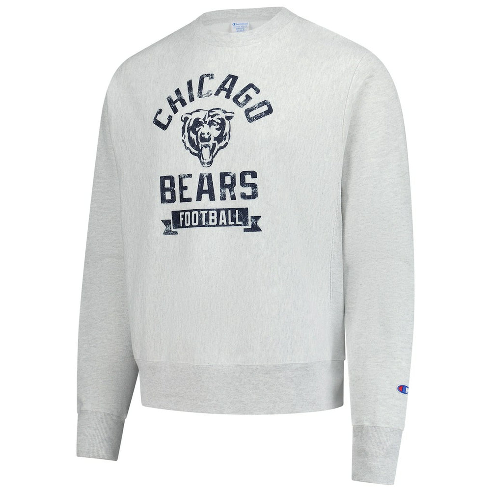 Chicago Bears Champion Reverse Weave Fleece Pullover Sweatshirt Heather Gray