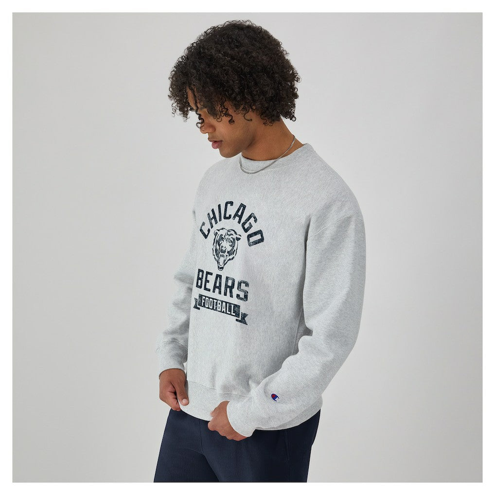 Chicago Bears Champion Reverse Weave Fleece Pullover Sweatshirt Heather Gray