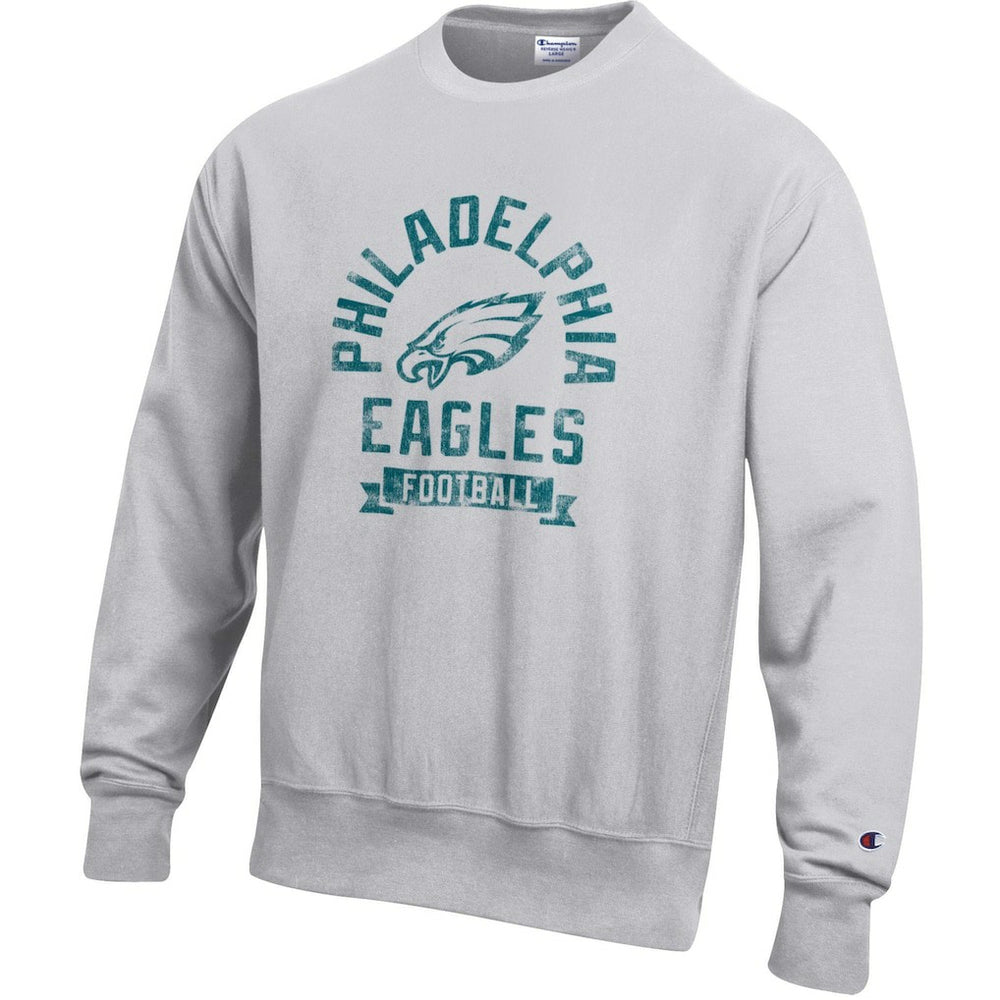 Philadelphia Eagles Champion Reverse Weave Fleece Pullover Sweatshirt Heather Gray