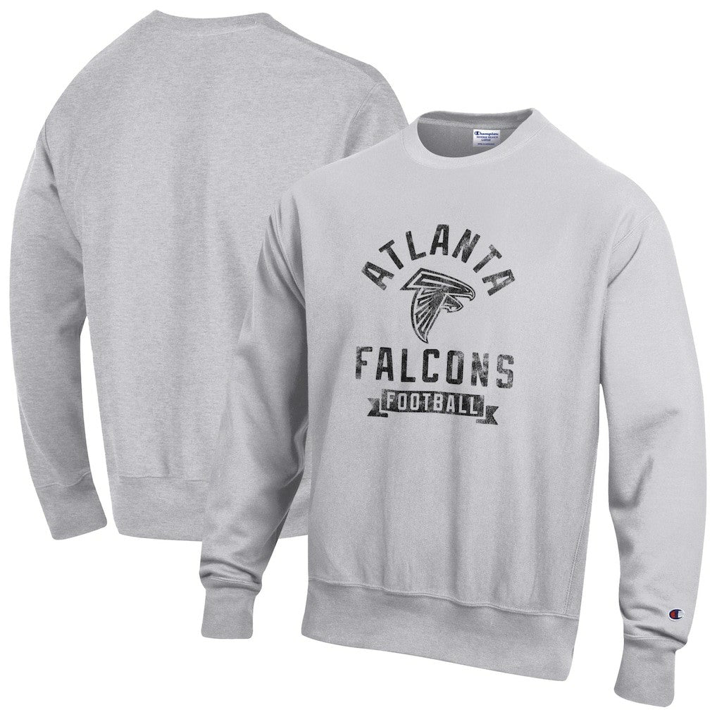 Atlanta Falcons Champion Reverse Weave Fleece Pullover Sweatshirt Heather Gray