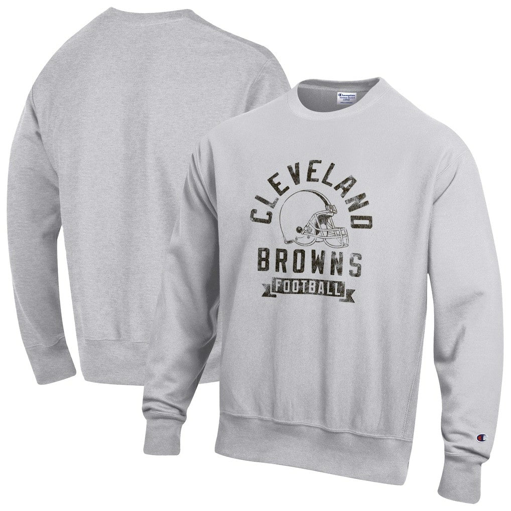 Cleveland Browns Champion Reverse Weave Fleece Pullover Sweatshirt Heather Gray