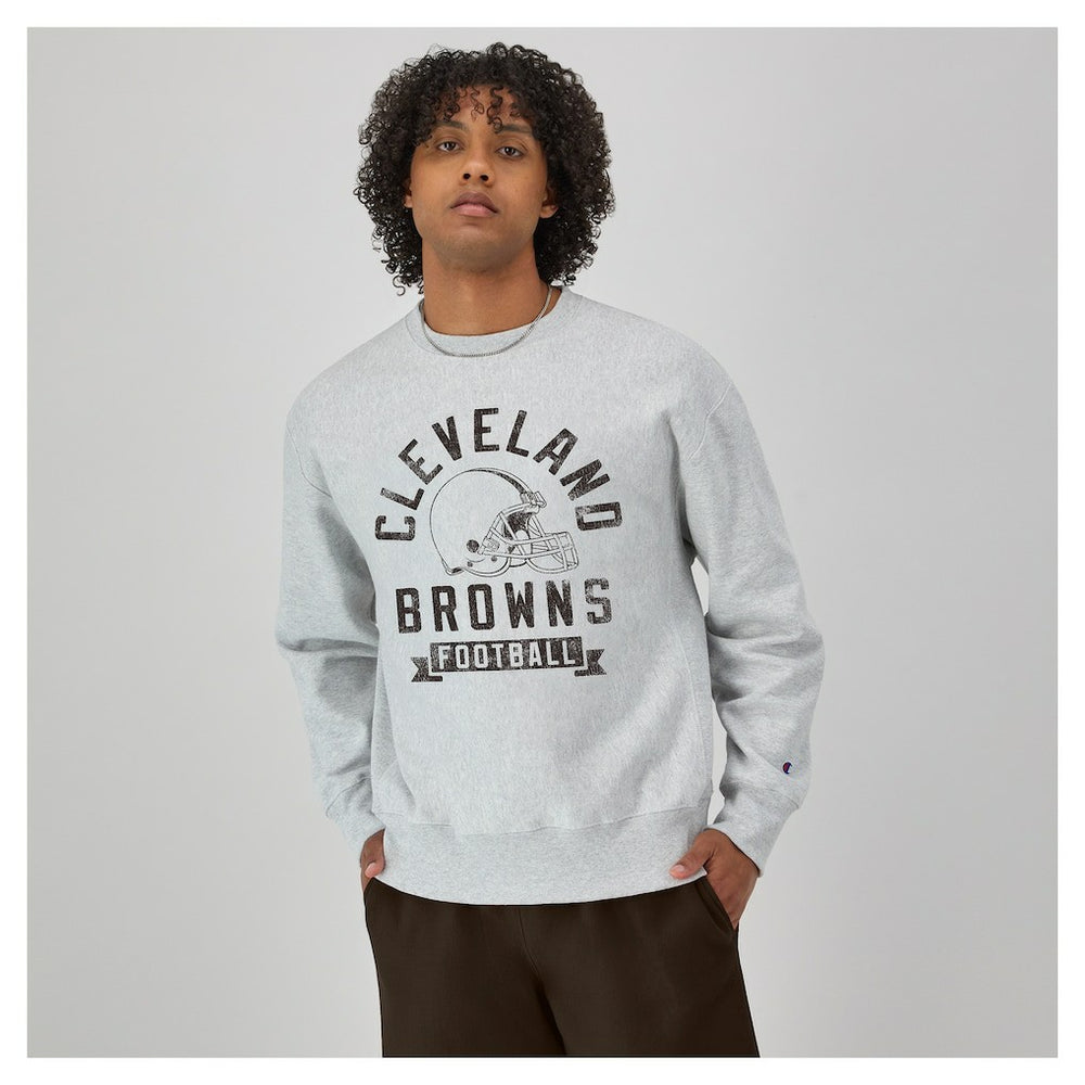 Cleveland Browns Champion Reverse Weave Fleece Pullover Sweatshirt Heather Gray