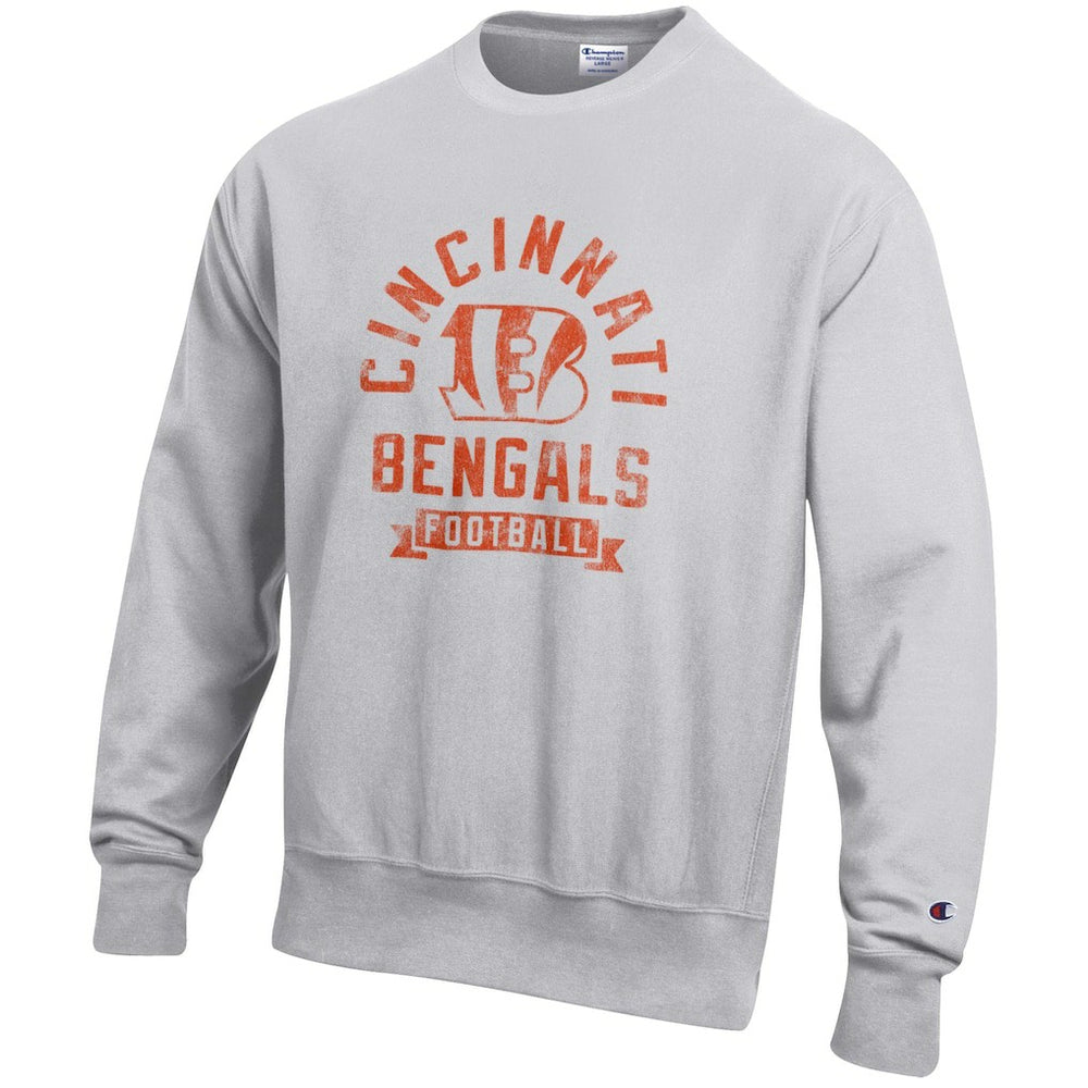Cincinnati Bengals Champion Reverse Weave Fleece Pullover Sweatshirt Heather Gray