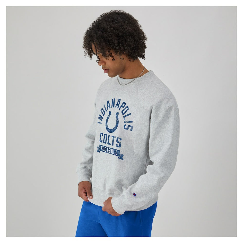 Indianapolis Colts Champion Reverse Weave Fleece Pullover Sweatshirt Heather Gray