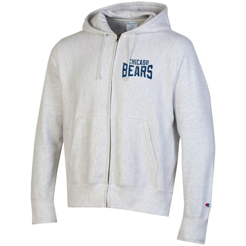Chicago Bears Champion Reverse Weave Full-Zip Hoodie Heather Gray