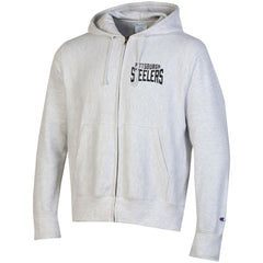 Pittsburgh Steelers Champion Reverse Weave Full-Zip Hoodie Heather Gray
