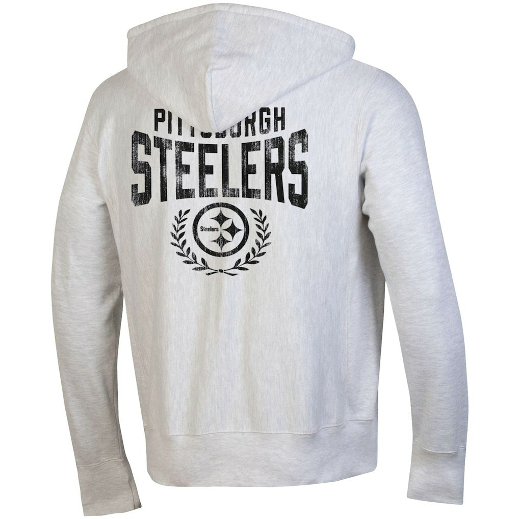 Pittsburgh Steelers Champion Reverse Weave Full-Zip Hoodie Heather Gray