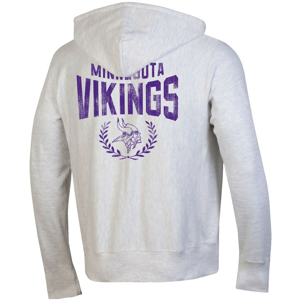 Minnesota Vikings Champion Reverse Weave Full-Zip Hoodie Heather Gray