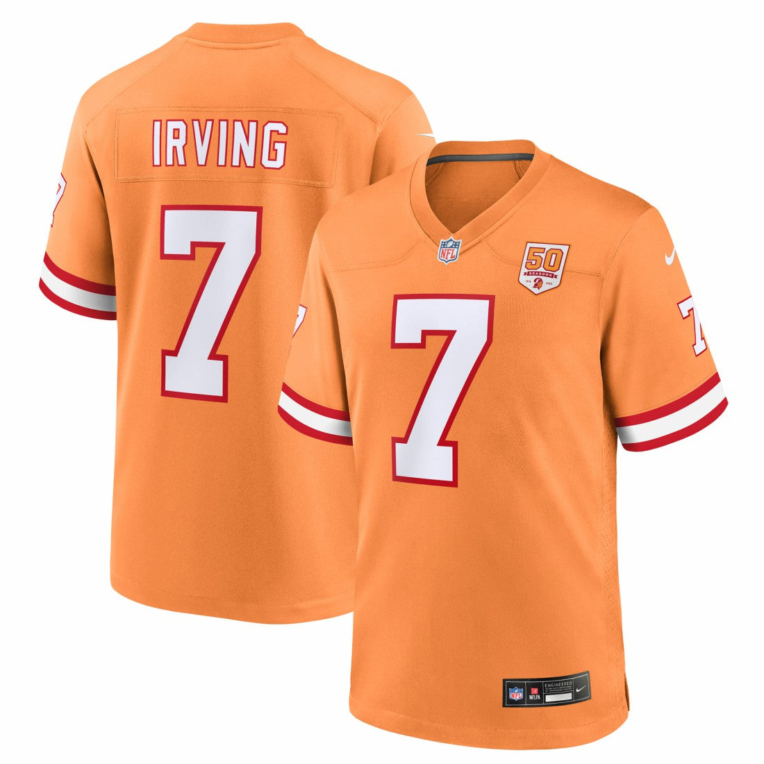 Nike Bucky Irving Tampa Bay Buccaneers 50th Season Game Jersey Creamsicle