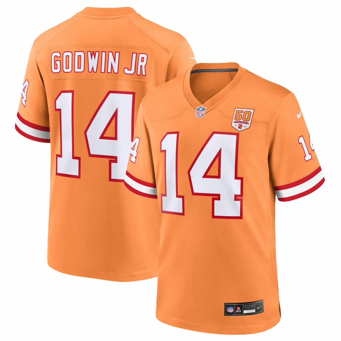 Nike Chris Godwin Jr. Tampa Bay Buccaneers 50th Season Game Jersey Creamsicle