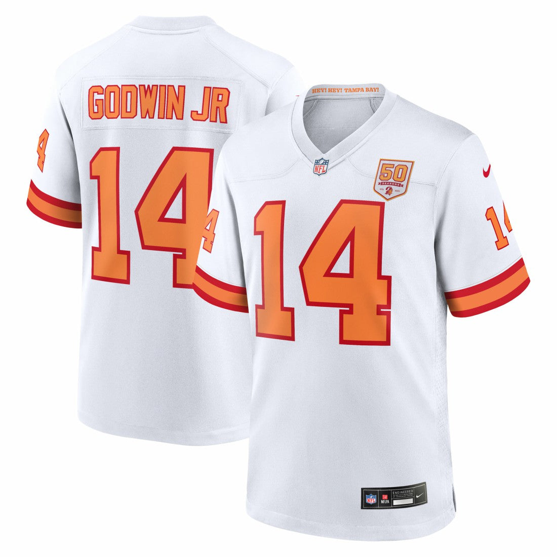 Nike Chris Godwin Jr. '76 Tampa Bay Buccaneers 50th Season Game Jersey White