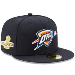 Oklahoma City Thunder 2025 NBA Finals Champions Side Patch 59FIFTY Fitted Hat Navy | New Era for sale