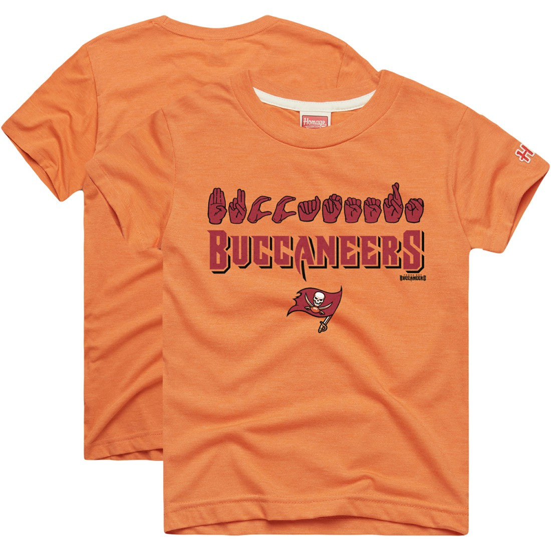 Tampa Bay Buccaneers Homage Youth Love Sign x ASL 2.0 Tri-Blend T-Shirt Orange