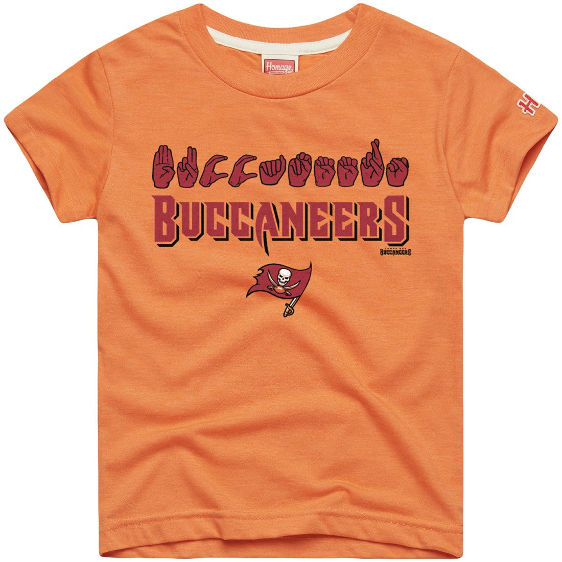 Tampa Bay Buccaneers Homage Youth Love Sign x ASL 2.0 Tri-Blend T-Shirt Orange