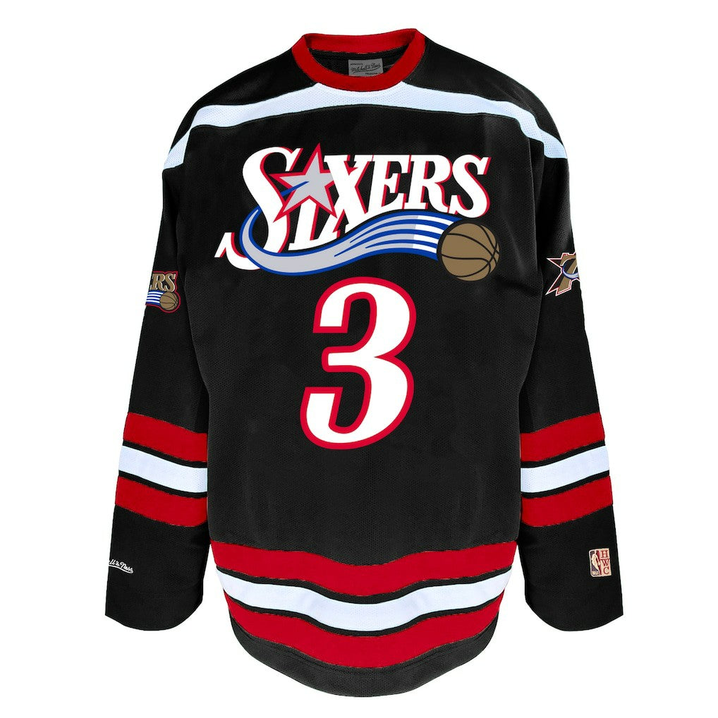 Allen Iverson Philadelphia 76ers Big & Tall NBA Hockey Jersey Black | Mitchell & Ness US