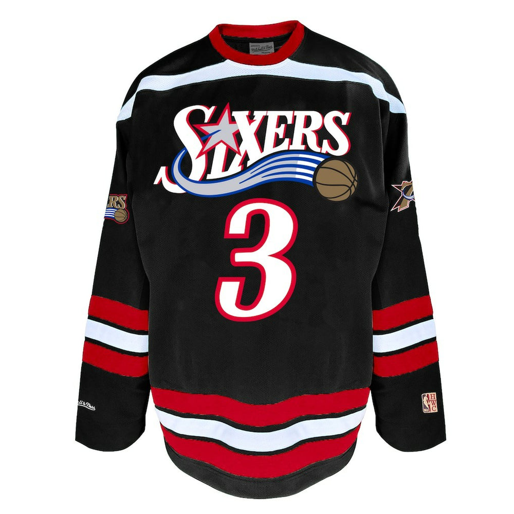 Allen Iverson Philadelphia 76ers Big & Tall NBA Hockey Jersey Black | Mitchell & Ness US