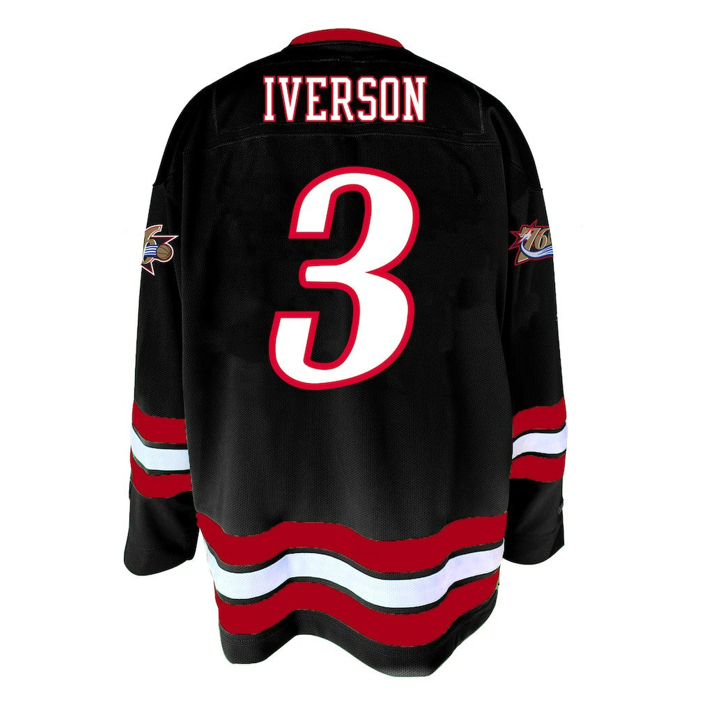 Allen Iverson Philadelphia 76ers Big & Tall NBA Hockey Jersey Black | Mitchell & Ness US