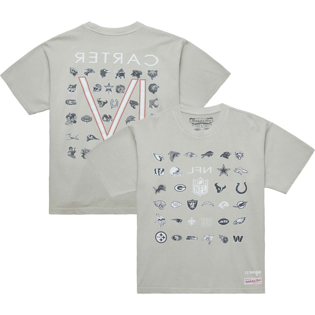 Mitchell & Ness x NFL x Lil Wayne Carter VI T-Shirt Gray