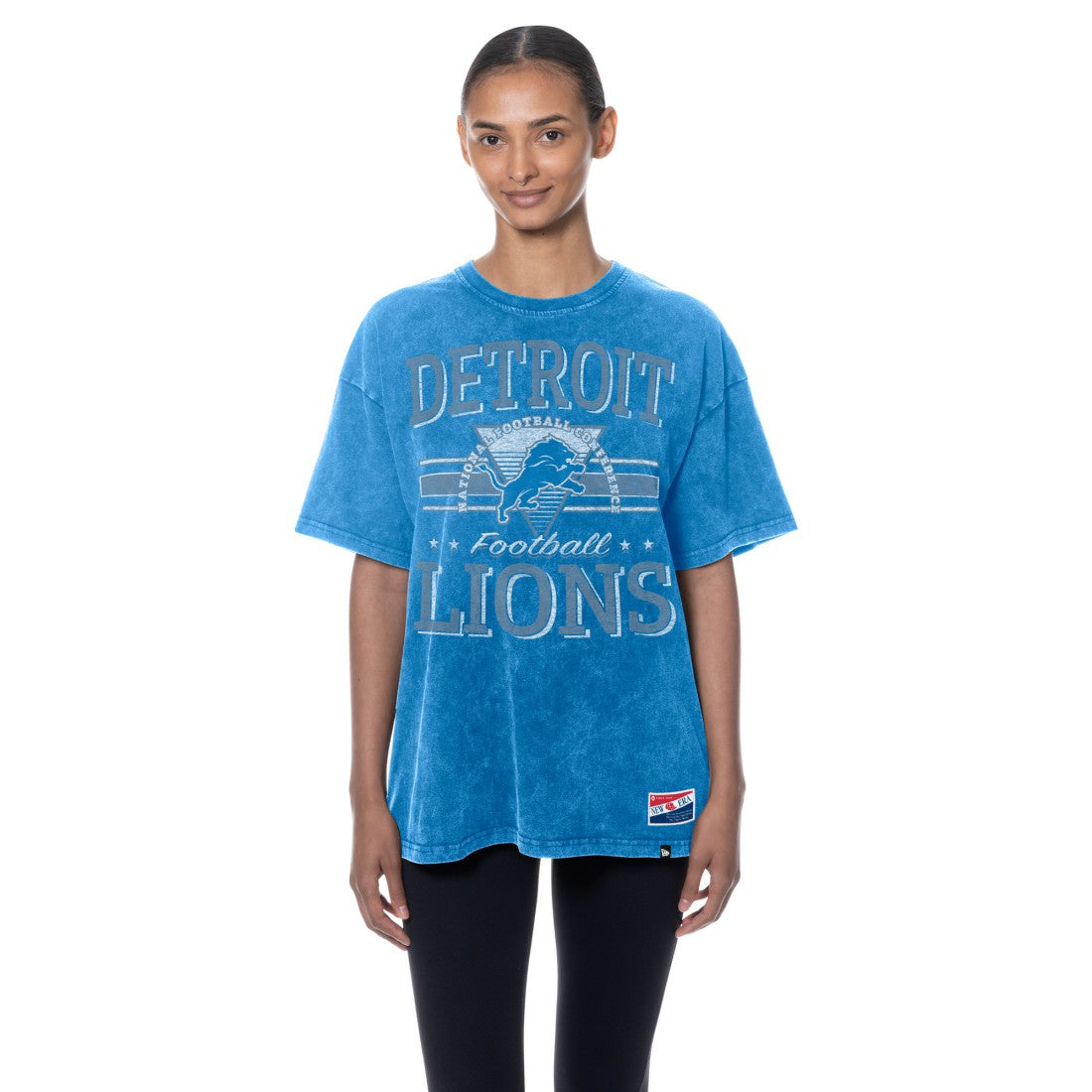 Detroit Lions New Era Women's Throwback Oversized T-Shirt Blue