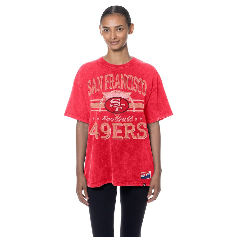 San Francisco 49ers New Era Women's Throwback Oversized T-Shirt Scarlet