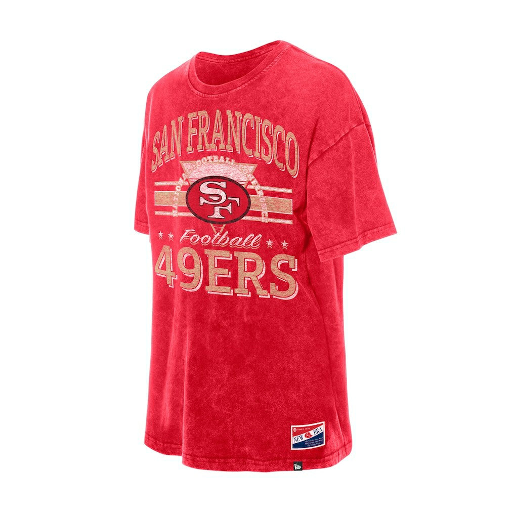 San Francisco 49ers New Era Women's Throwback Oversized T-Shirt Scarlet