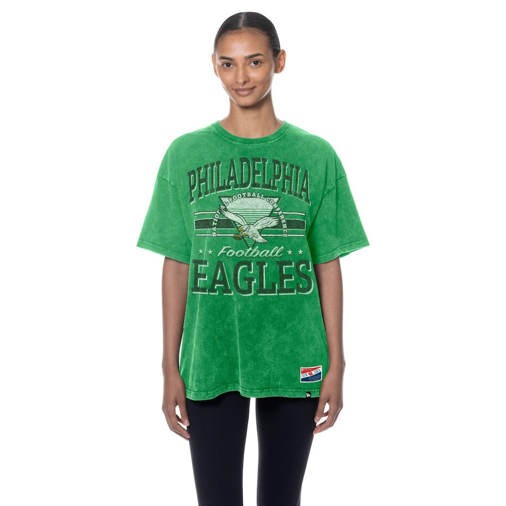 Philadelphia Eagles New Era Women's Throwback Oversized T-Shirt Kelly Green