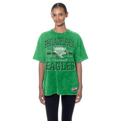 Philadelphia Eagles New Era Women's Throwback Oversized T-Shirt Kelly Green