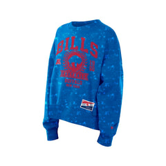 Buffalo Bills New Era Women's Throwback Oversized Boxy Sweatshirt Royal
