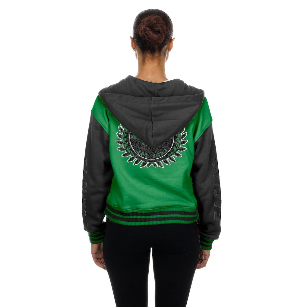 Philadelphia Eagles New Era Women's Throwback Full-Snap Hooded Jacket Kelly Green
