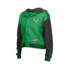 Philadelphia Eagles New Era Women's Throwback Full-Snap Hooded Jacket Kelly Green