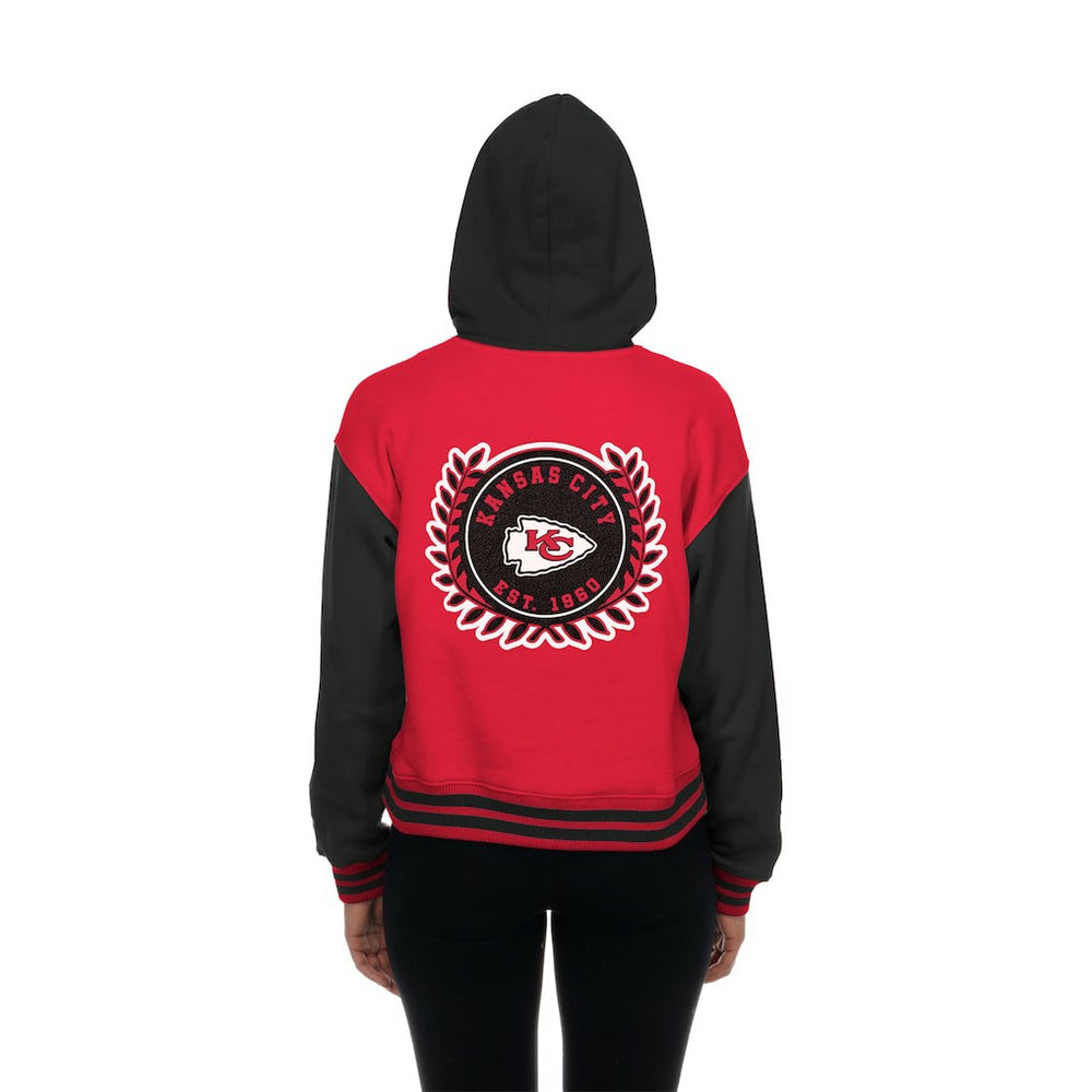 Kansas City Chiefs New Era Women's Throwback Full-Snap Hooded Jacket Red