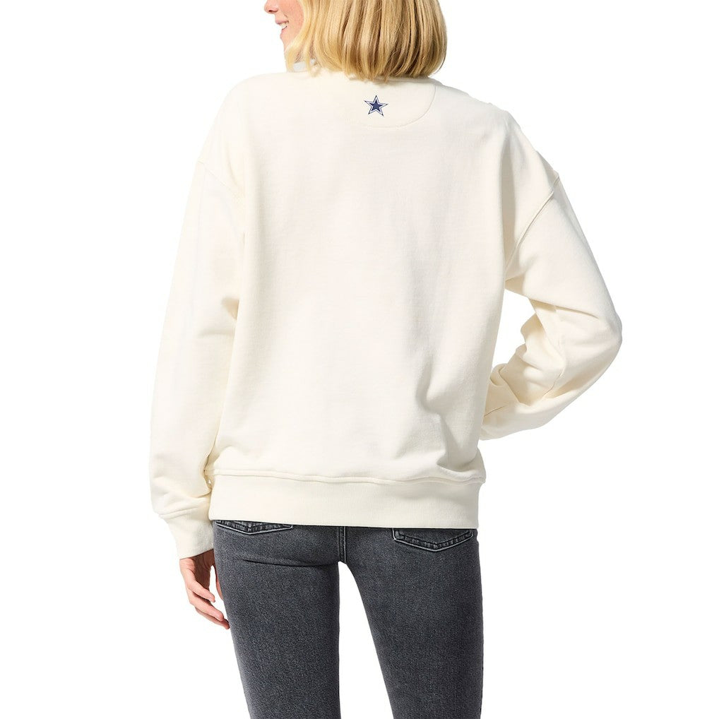 Dallas Cowboys Terez Unisex Technicolor Crewneck Sweatshirt White