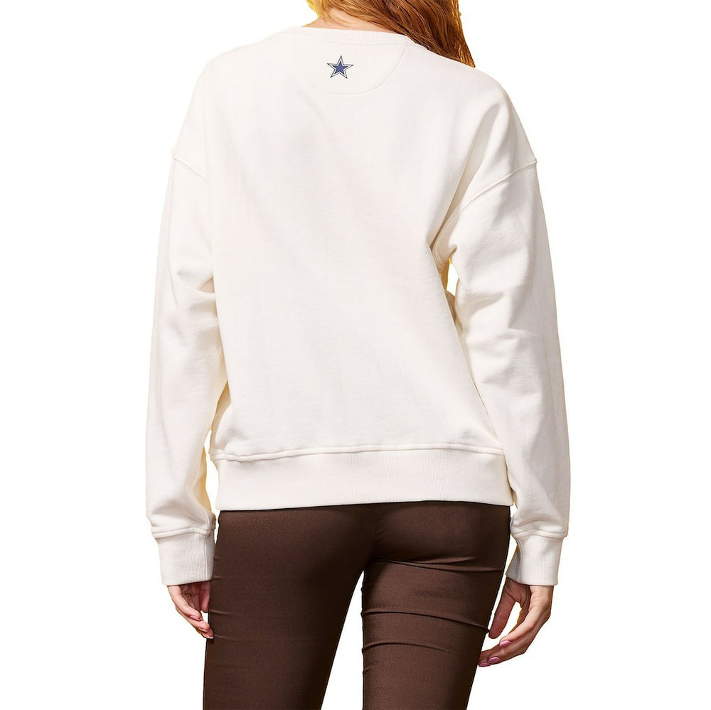 Dallas Cowboys Terez Women's Gems Fleece Crewneck Sweatshirt White
