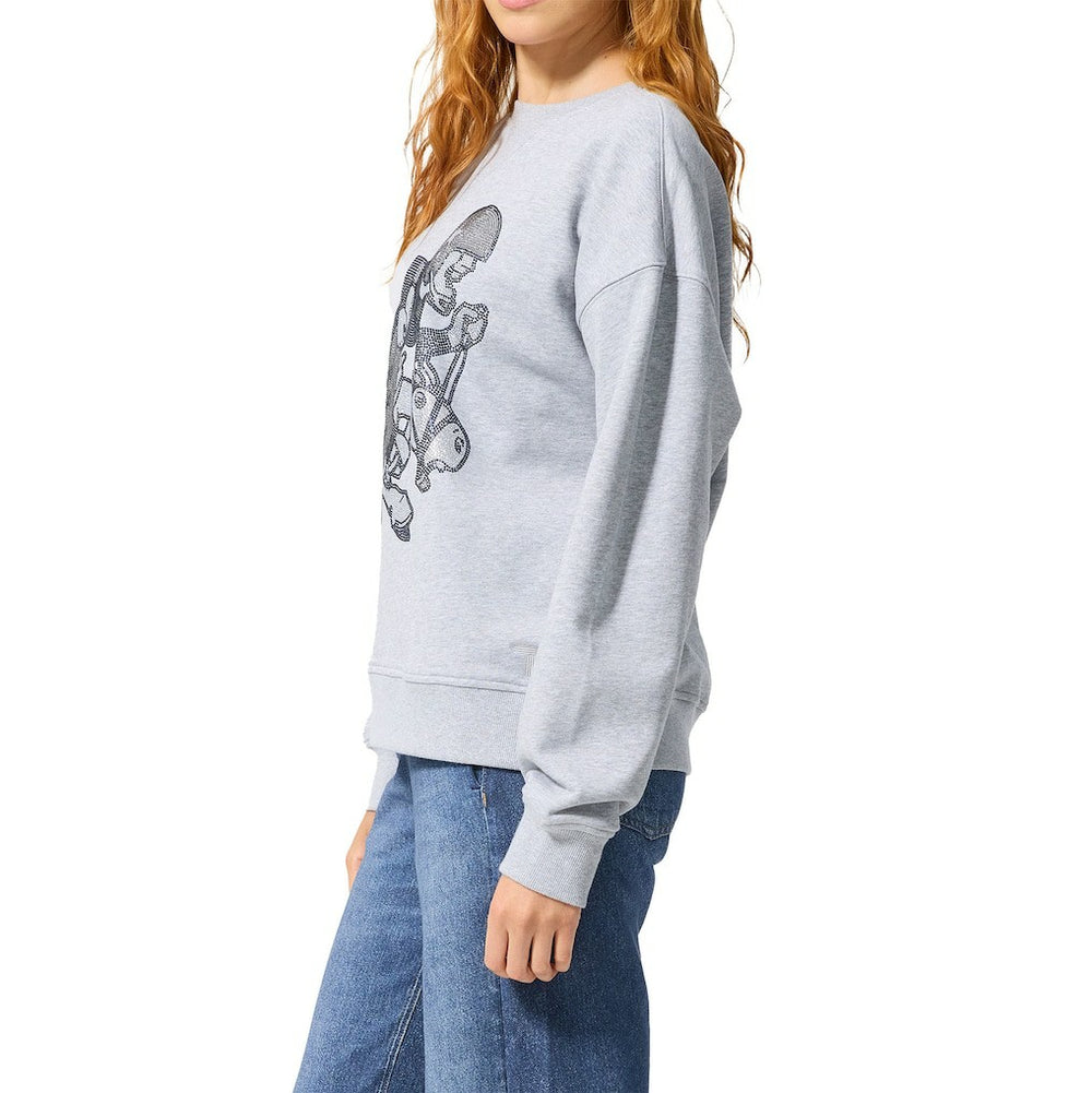 Dallas Cowboys Terez Women's Retro Gems Fleece Crewneck Sweatshirt Gray