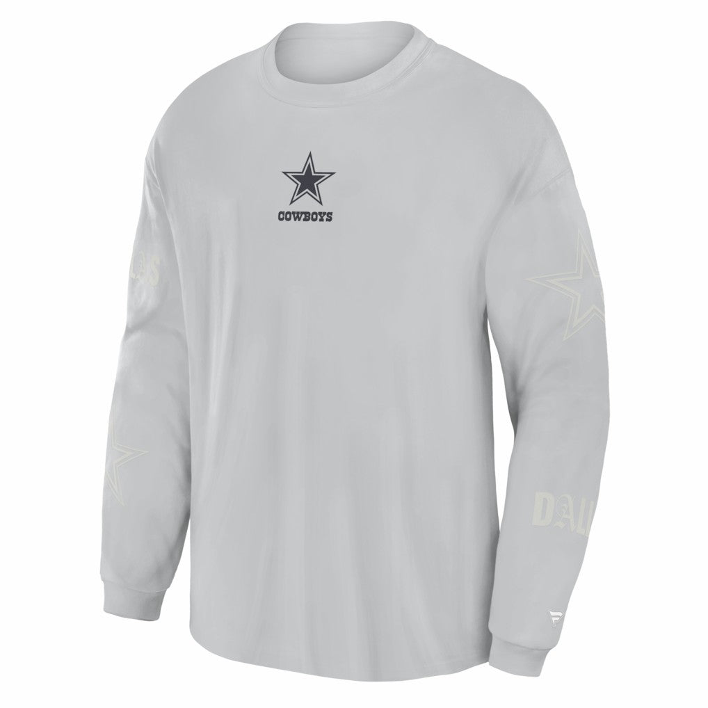 Fanatics Dallas Cowboys Oversized Type Play Long Sleeve T-Shirt Gray