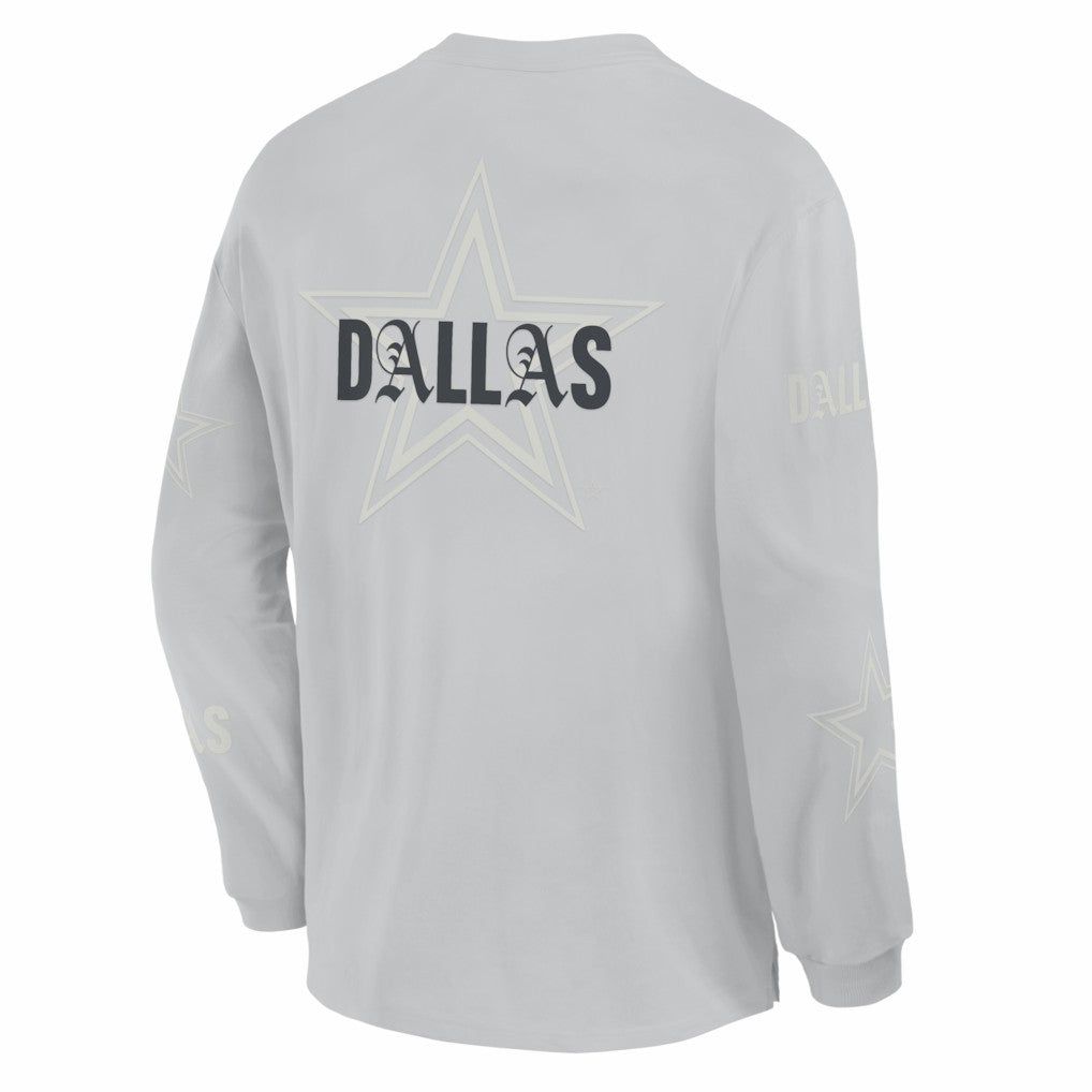 Fanatics Dallas Cowboys Oversized Type Play Long Sleeve T-Shirt Gray