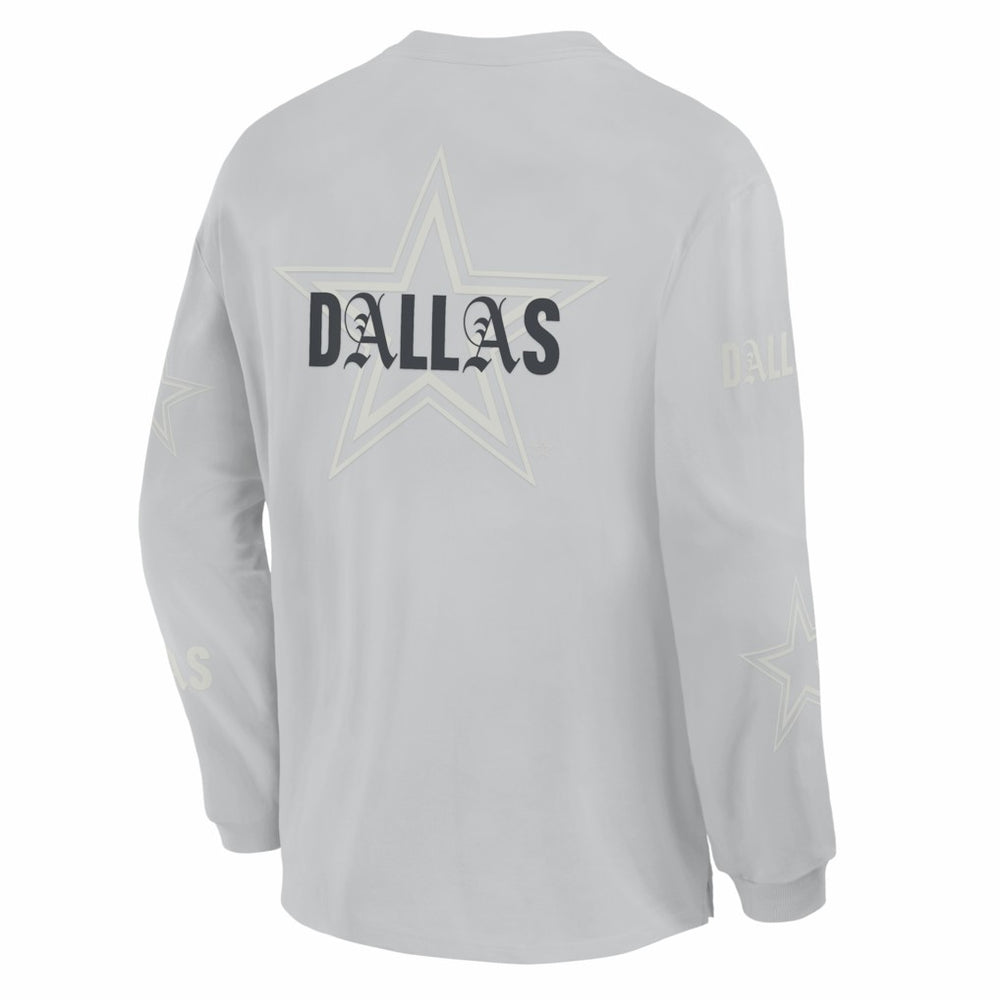 Fanatics Dallas Cowboys Oversized Type Play Long Sleeve T-Shirt Gray