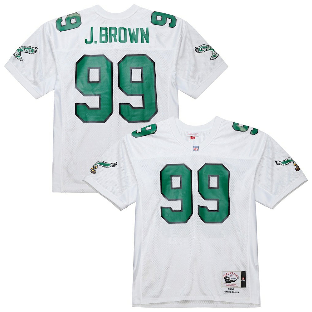 Mitchell & Ness Jerome Brown Philadelphia Eagles 1991 Authentic Throwback Retired Player Jersey White