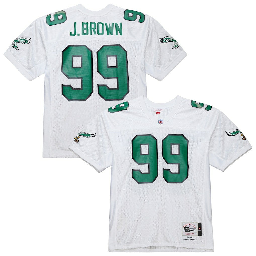 Mitchell & Ness Jerome Brown Philadelphia Eagles 1991 Authentic Throwback Retired Player Jersey White