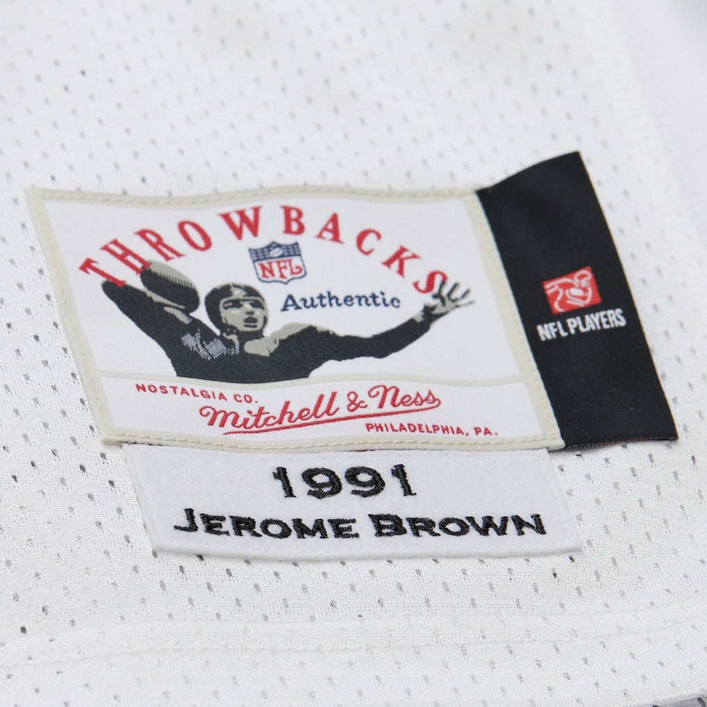 Mitchell & Ness Jerome Brown Philadelphia Eagles 1991 Authentic Throwback Retired Player Jersey White