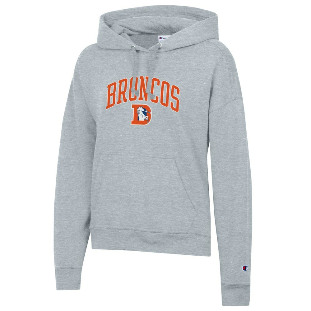 Denver Broncos Champion Women's Powerblend Hoodie Heather Gray