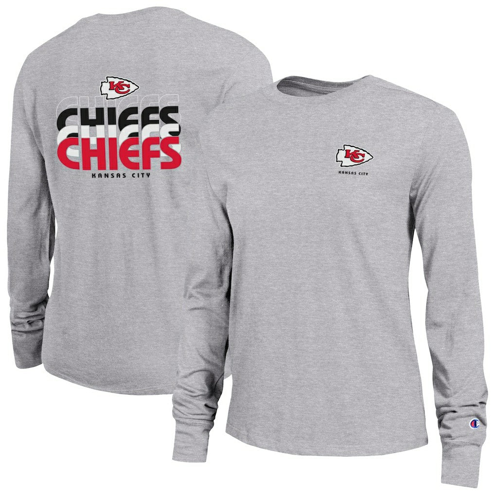 Kansas City Chiefs Champion Women's Core Long-Sleeve T-Shirt Heather Gray