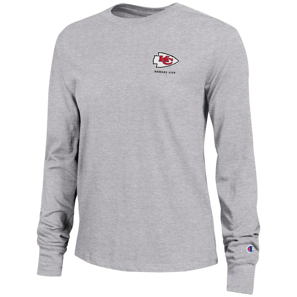Kansas City Chiefs Champion Women's Core Long-Sleeve T-Shirt Heather Gray