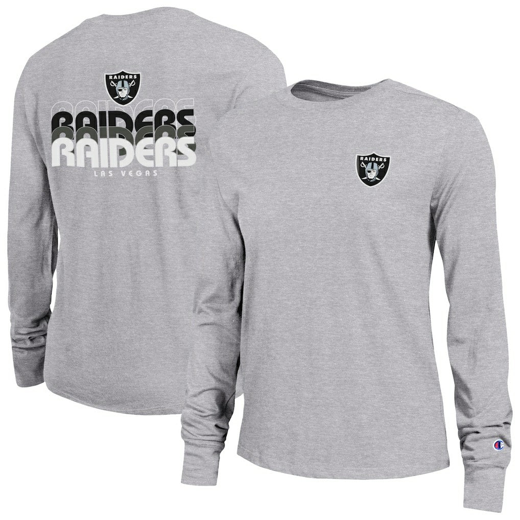Las Vegas Raiders Champion Women's Core Long-Sleeve T-Shirt Heather Gray