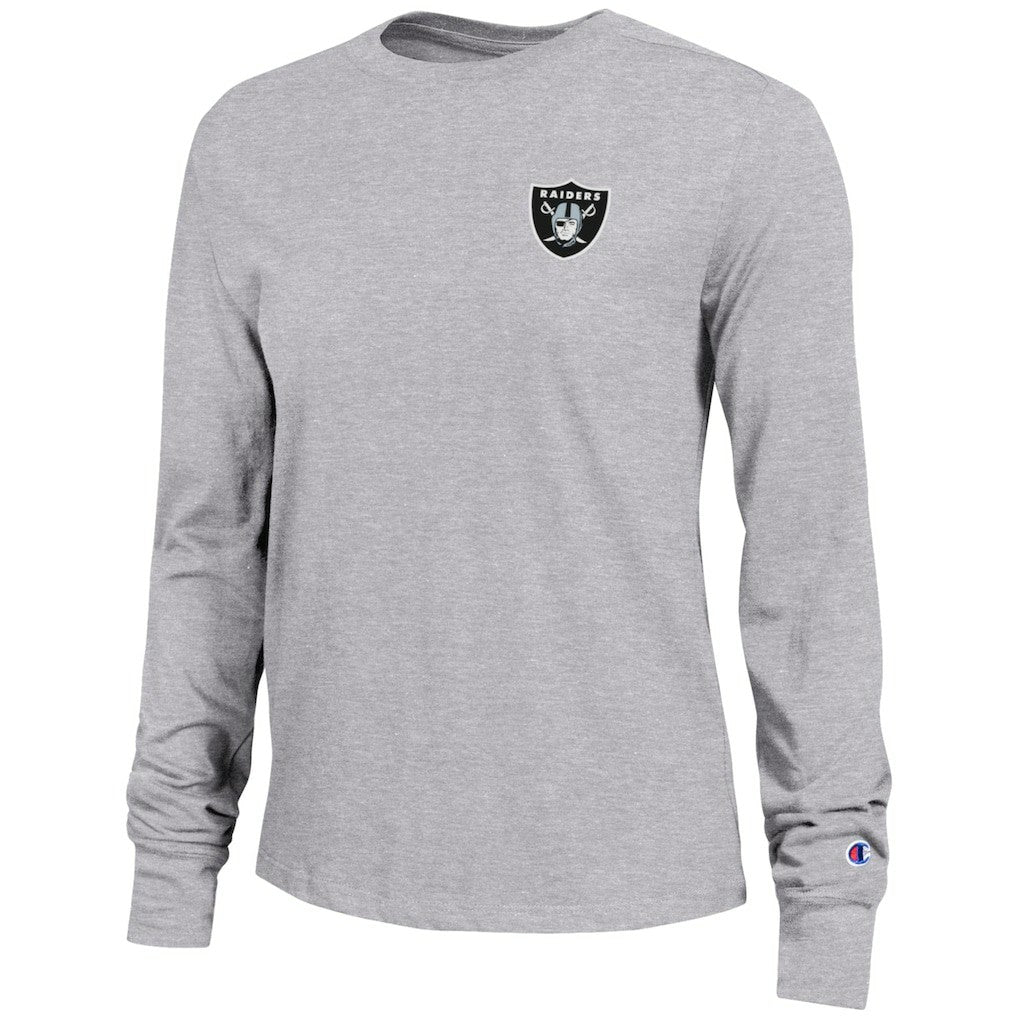 Las Vegas Raiders Champion Women's Core Long-Sleeve T-Shirt Heather Gray