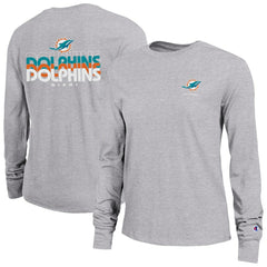 Miami Dolphins Champion Women's Core Long-Sleeve T-Shirt Heather Gray