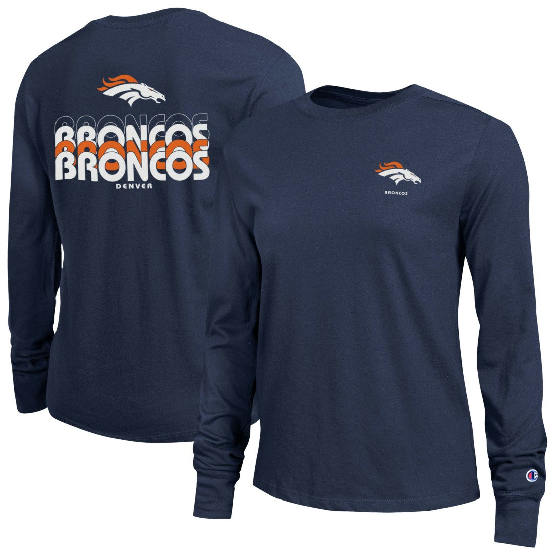 Denver Broncos Champion Women's Core Long-Sleeve T-Shirt Navy